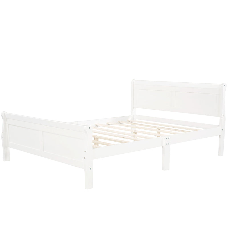 Platform Bed Frame Mattress Foundation Sleigh Bed With Headboard / Footboard / Wood Slat Suppor - R&R Furniture Gallery (Fountain Valley, CA)