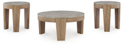 Guystone - Occasional Table Set (Set of 3) - Light Brown - R&R Furniture Gallery (Fountain Valley, CA)