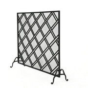 Noble House elegant fireplace screen with intricate metal design, serving as a protective barrier for a cozy fireplace.