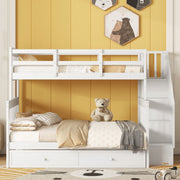 Bunk Bed With Twin Size Trundle, Storage And Guard Rail For Bedroom - R&R Furniture Gallery (Fountain Valley, CA)