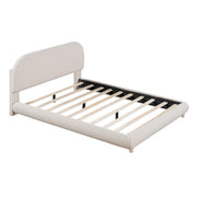 Upholstered Platform Bed With Thick Solid Frame And Stylish Curve-Shaped Design - R&R Furniture Gallery (Fountain Valley, CA)