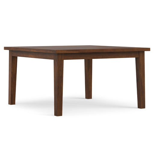 Simpli-Home Eastwood handcrafted dining table with wooden finish and sturdy legs, ideal for kitchen or dining room setup.
