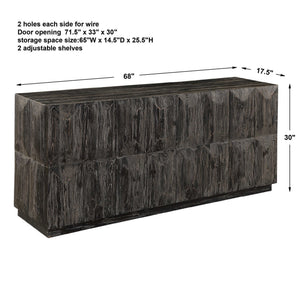 Barlas - Media Console - Black / Woodtone