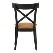 Hillary - Side Chair (Set of 2) - Brown Leather Aire, Walnut & Black - R&R Furniture Gallery (Fountain Valley, CA)