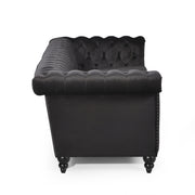 Noble House Chesterfield style 3-seater sofa with deep button tufting, featuring classic stationary design in rich upholstery.