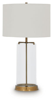 Gizeh - Glass Table Lamp - Clear / Gold Finish - R&R Furniture Gallery (Fountain Valley, CA)