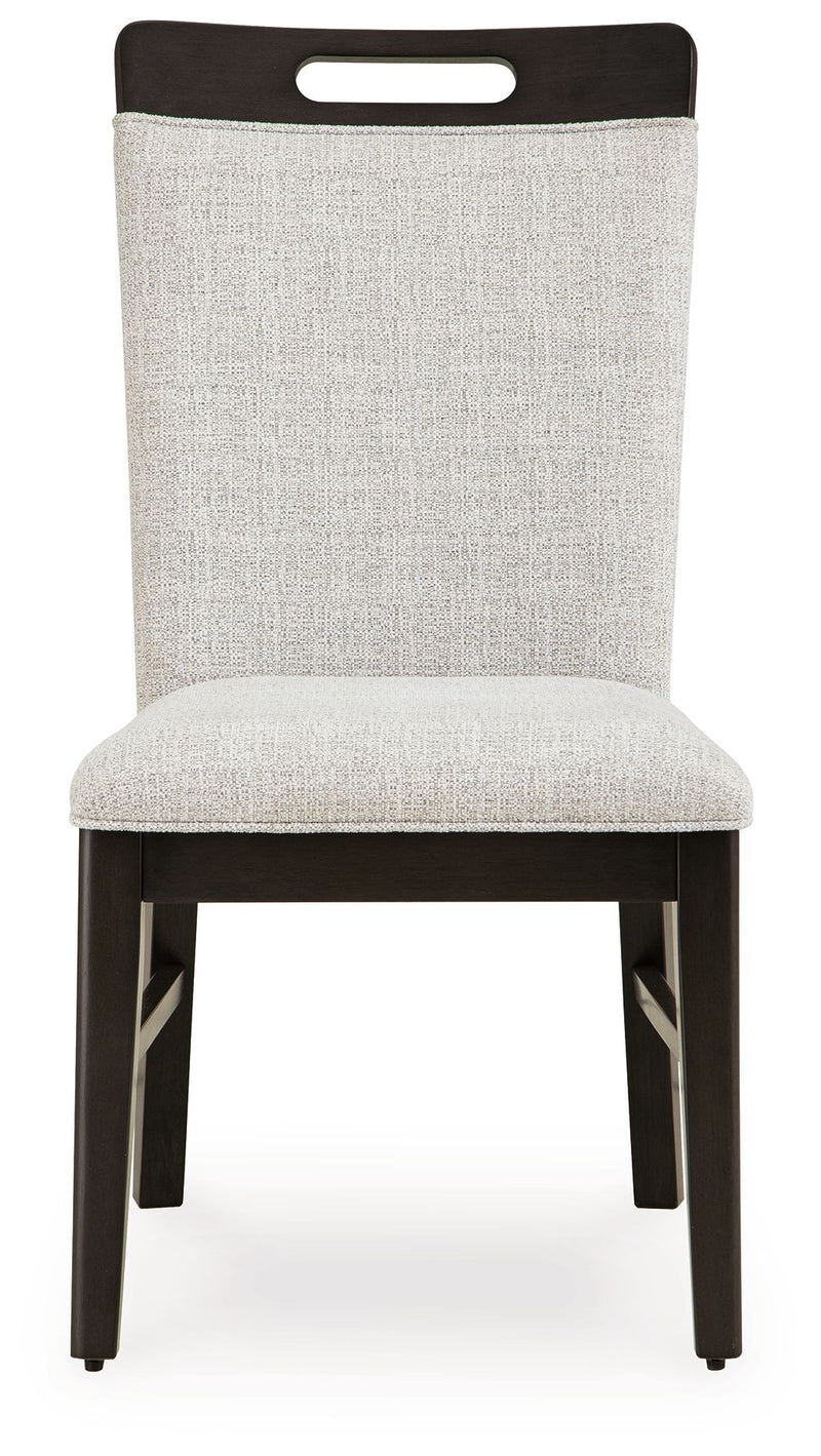Neymorton - Dining Upholstered Side Chair (Set of 2) - Light Gray / Brown - R&R Furniture Gallery (Fountain Valley, CA)