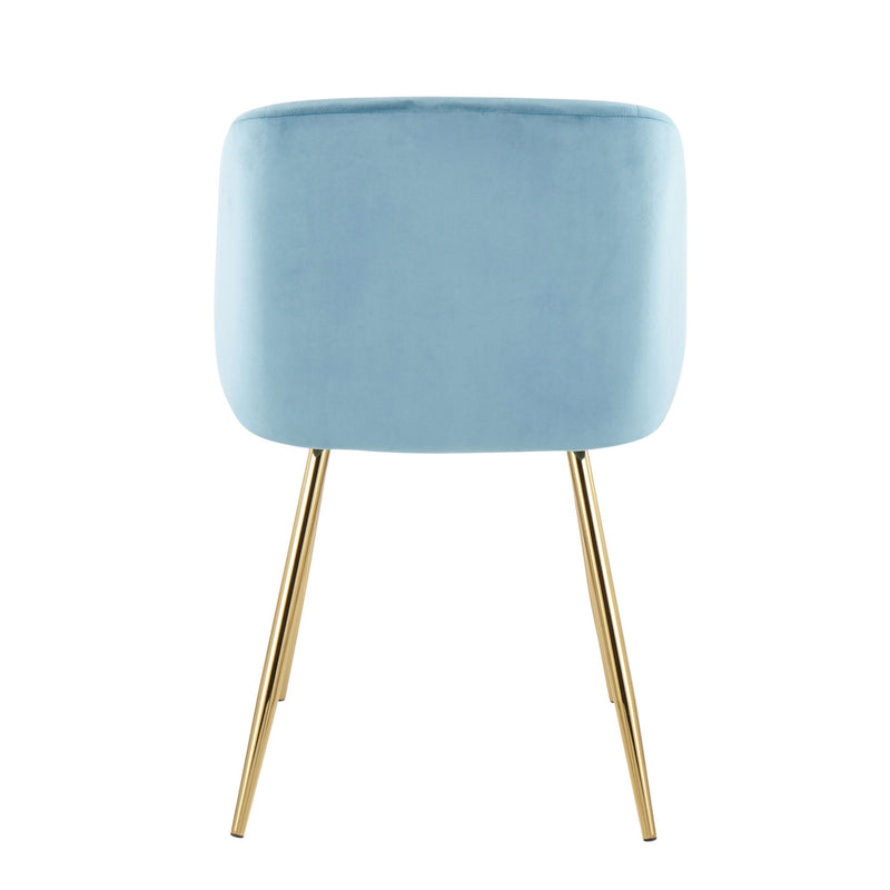 Set of two Lumi Source Fran contemporary elegant design chairs with sleek, modern style and comfortable seating.