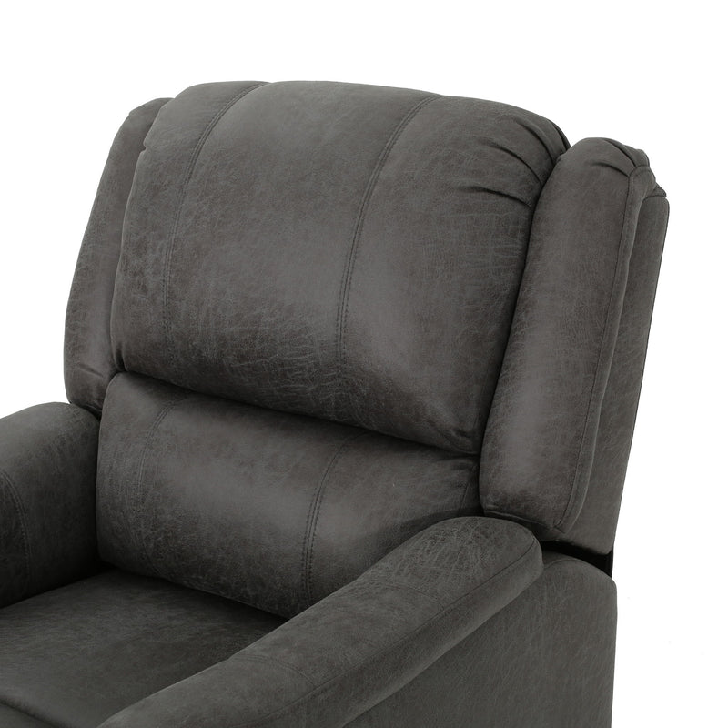 Noble House contemporary swivel glider recliner chair with plush cushioning and smooth swivel and gliding functions.