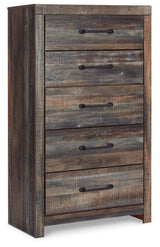 Drystan - Five Drawer Chest - Brown / Beige - R&R Furniture Gallery (Fountain Valley, CA)