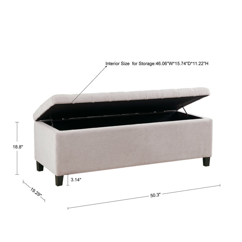 Elegant Design Tufted Top, Soft Close Storage Bench - R&R Furniture Gallery (Fountain Valley, CA)