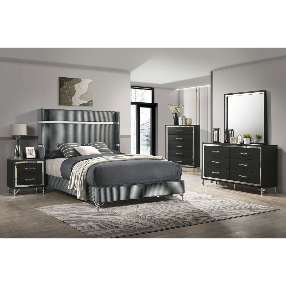 Malcolm - 5 Drawer Bedroom Chest - Black
