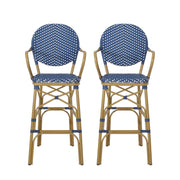 Outdoor Wicker And Aluminum French Barstools (Set of 2) - R&R Furniture Gallery (Fountain Valley, CA)