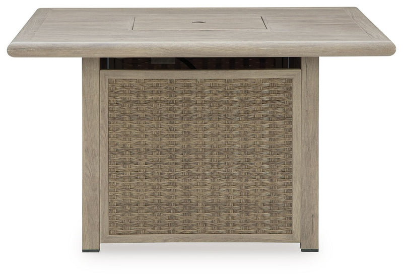 Cliff Trails - Square Fire Pit Table - Beige - R&R Furniture Gallery (Fountain Valley, CA)