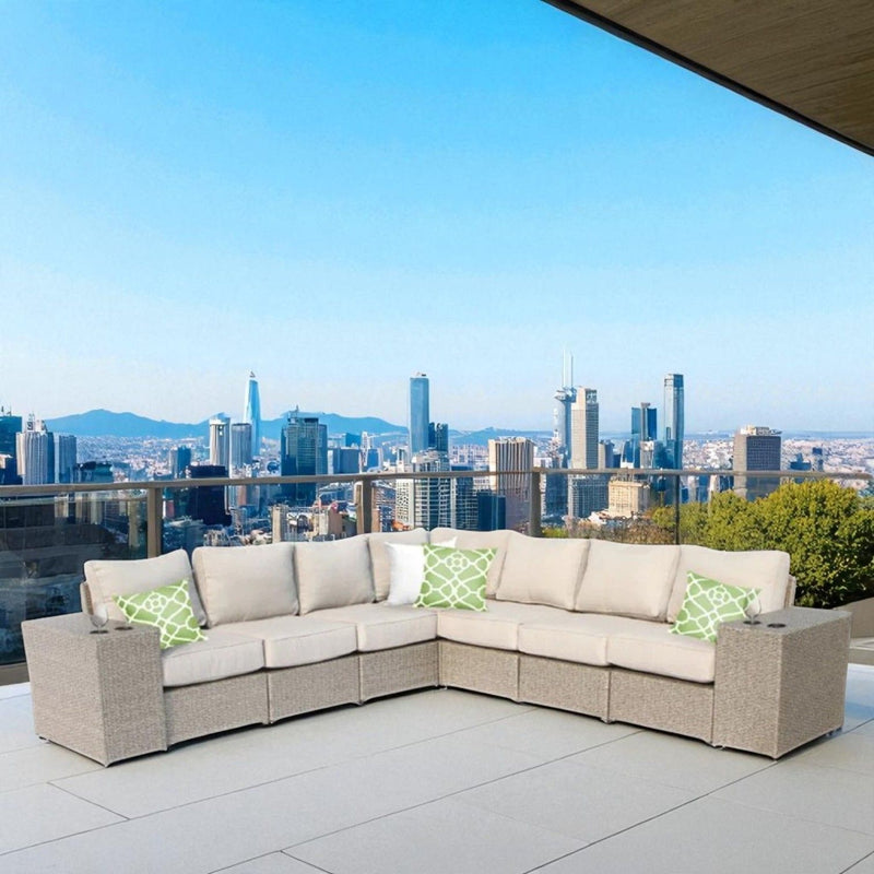 Rattan Sectional Sofa Set With Cushions - R&R Furniture Gallery (Fountain Valley, CA)