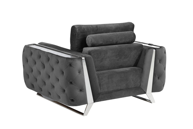 1051 - Contemporary Velvet Chair - R&R Furniture Gallery (Fountain Valley, CA)