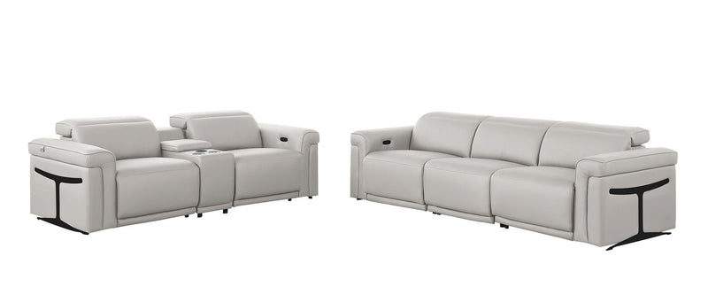 1126 - 6-Piece Modular Power Reclining Sofa And Console Loveseat Set In With 5 Power Recliners & Power Headrests