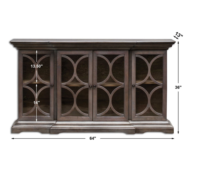 Belino - Wooden 4 Door Chest - Dark Brown
