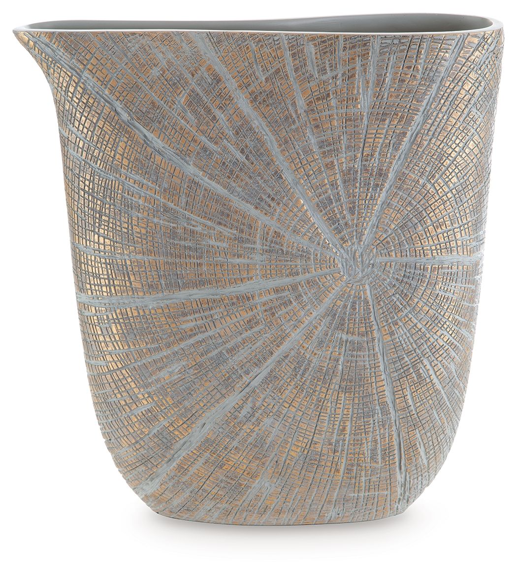 Signature Design by Ashley Ardenley vase, elegant ceramic vase with textured finish, ideal for decorative floral arrangements