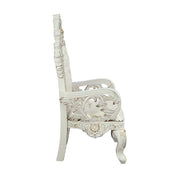 Adara - Arm Chair (Set of 2) - Pearl White Synthetic Leather & Antique White - R&R Furniture Gallery (Fountain Valley, CA)