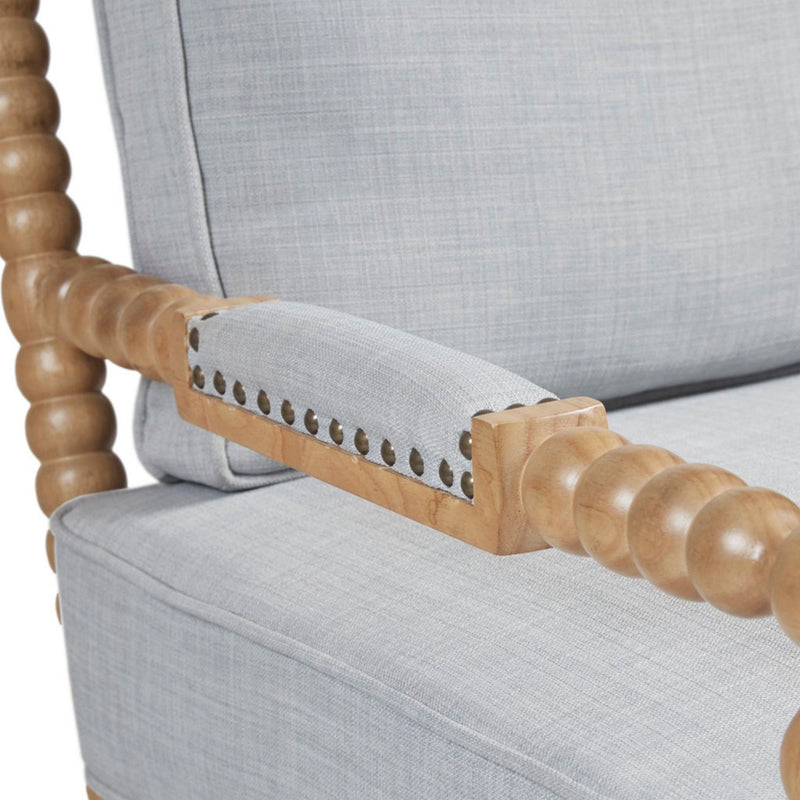 Arm Chair With Open Back Spindle Design, Padded Armrests - R&R Furniture Gallery (Fountain Valley, CA)