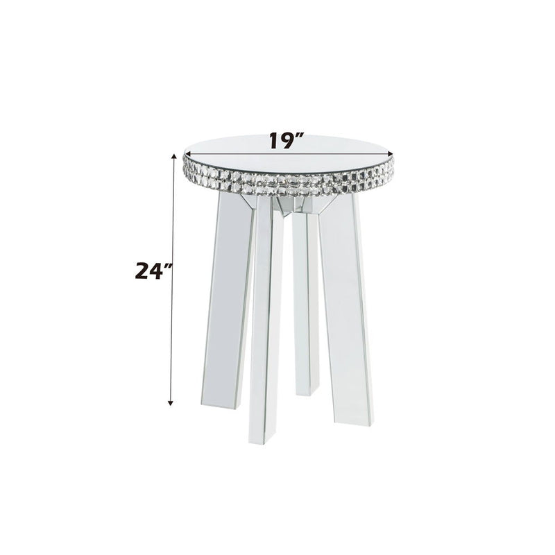 Lotus - End Table - Mirrored & Faux Ice Cube Crystals - R&R Furniture Gallery (Fountain Valley, CA)