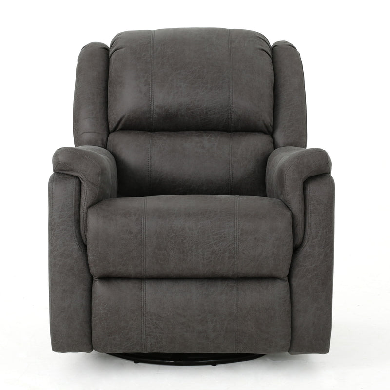 Noble House contemporary swivel glider recliner chair with plush cushioning and smooth swivel and gliding functions.