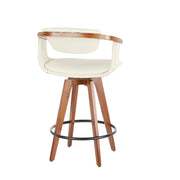 Lumi Source Oracle mid-century modern counter stool with wooden seat and metal legs at counter height, stylish and functional furniture piece.