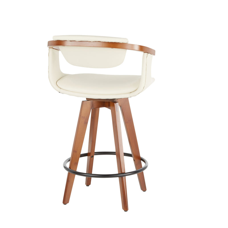Lumi Source Oracle mid-century modern counter stool with wooden seat and metal legs at counter height, stylish and functional furniture piece.
