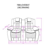 Raize - 10 Power Console Reclining Loveseat With LED - Gray - R&R Furniture Gallery (Fountain Valley, CA)