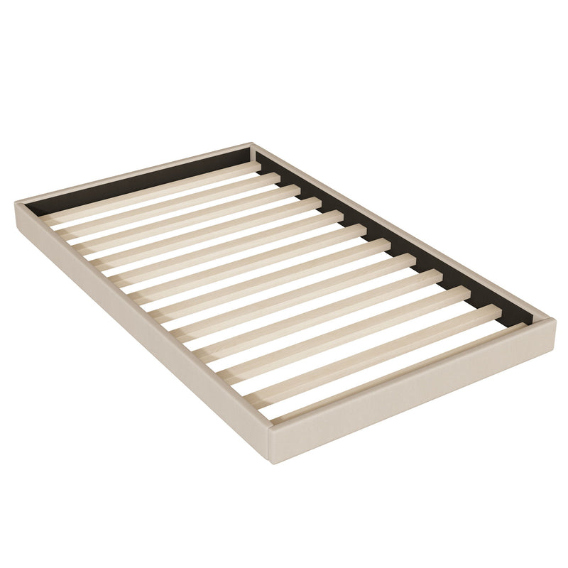 Upholstered Platform Bed With Trundle And 2 Sets Of USB Ports On Each Side, Fabric - R&R Furniture Gallery (Fountain Valley, CA)