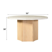 Adalynn - Round Dining Table With Marble Top - White & Weathered Gray Oak - R&R Furniture Gallery (Fountain Valley, CA)