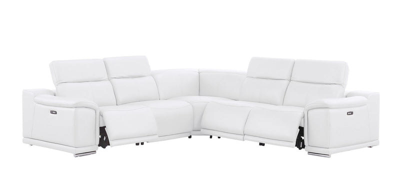 2679 - 5-Piece L-Shaped Power Reclining Sectional In Genuine Leather (3 Recliners)