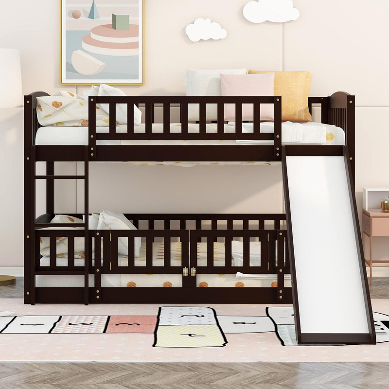 Low Bunk Bed With Slide, Fence And Ladder - R&R Furniture Gallery (Fountain Valley, CA)