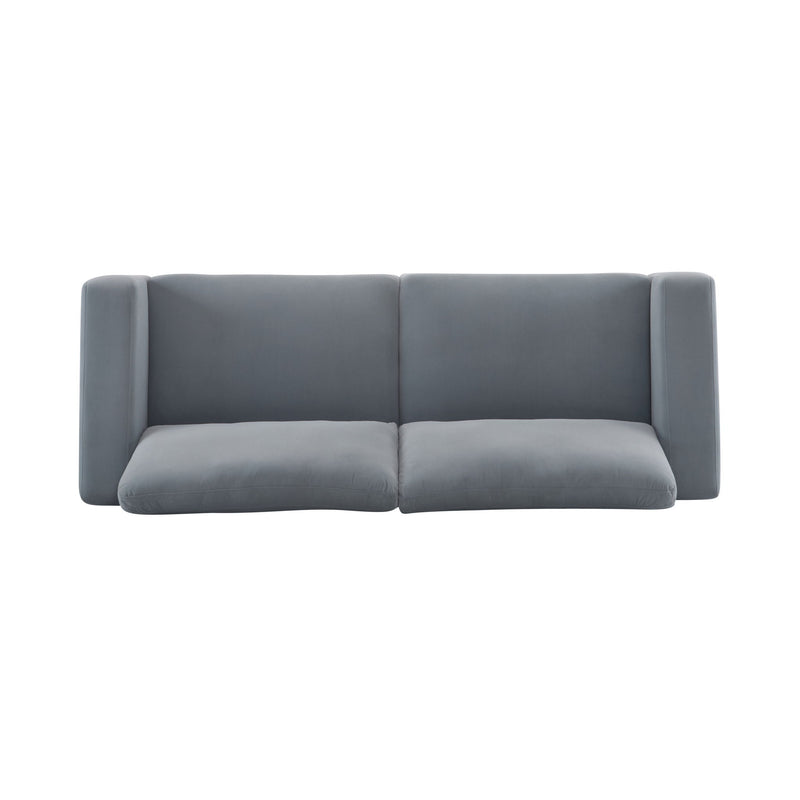 Modern Square Arm Sofa With Soft Fabric Upholstery, Deep Cushions - R&R Furniture Gallery (Fountain Valley, CA)