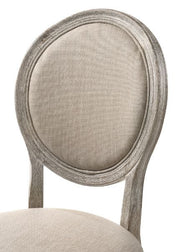 Faustine - Side Chair (Set of 2) - Tan Fabric & Salvaged Light Oak - R&R Furniture Gallery (Fountain Valley, CA)