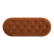 Jennifer Taylor Home Melinda oval tufted bullion fringe storage bench with upholstered fabric and decorative fringe detailing.
