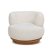 Fuji - 360 Swivel Low Barrel Back Accent Chair - Ivory White - R&R Furniture Gallery (Fountain Valley, CA)