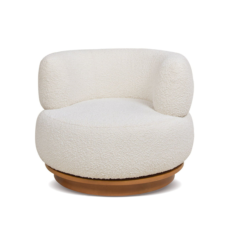 Fuji - 360 Swivel Low Barrel Back Accent Chair - Ivory White - R&R Furniture Gallery (Fountain Valley, CA)