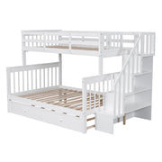 Bunk Bed With Twin Size Trundle, Storage And Guard Rail For Bedroom - R&R Furniture Gallery (Fountain Valley, CA)