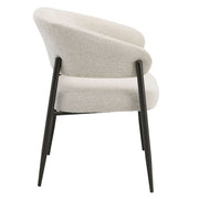 Jirina - Chenille Arm Chair With Metal Legs (Set of 2) - Beige & Black - R&R Furniture Gallery (Fountain Valley, CA)