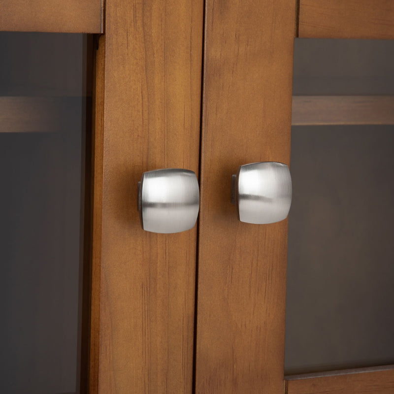 Handcrafted Acadian medium storage cabinet by Simpli-Home, featuring a natural wood finish and classic accent cabinet design.
