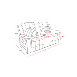 Ian - Power Reclining Sofa With LED Lighting, Surround Sound & Subwoofer - Charcoal