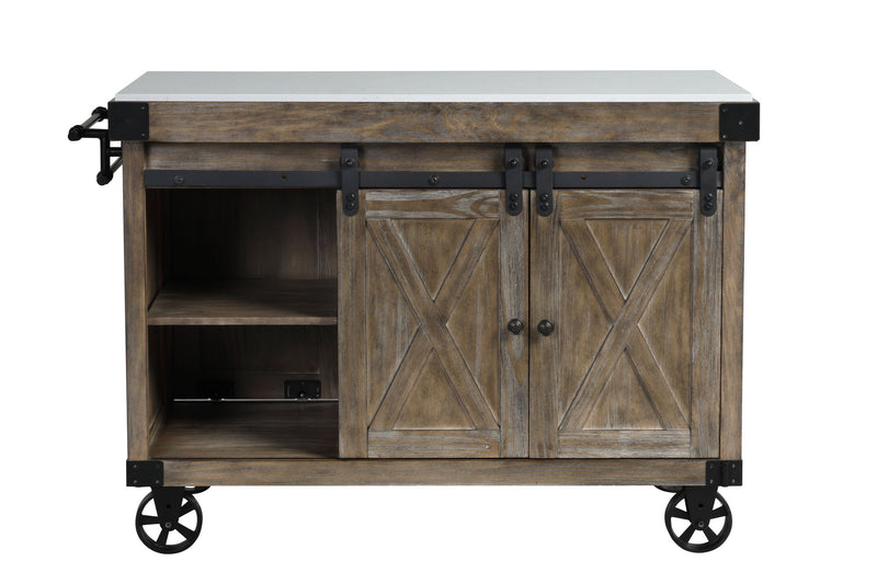 Alforvott - Kitchen Island - Marble Top & Weathered Gray - R&R Furniture Gallery (Fountain Valley, CA)
