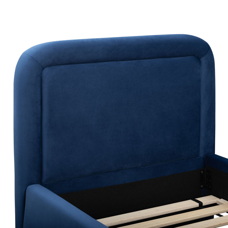 TOV Furniture Briella trundle bed with clean lines, wooden frame, and built-in storage drawer, perfect for space-saving bedroom decor.