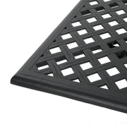 Outdoor Aluminum Dining Table With Lattice Design And Center Umbrella Hole - Black - R&R Furniture Gallery (Fountain Valley, CA)
