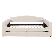 Upholstered Daybed With Storage Armrests, Trundle And Latest Integrated tooth Audio System - R&R Furniture Gallery (Fountain Valley, CA)