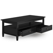 Handcrafted Warm Shaker coffee table by Simpli-Home with a smooth wooden surface and sturdy design.