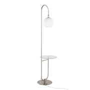Lumi Source contemporary trombone-shaped floor lamp with a sleek, modern design and a glam metallic finish.
