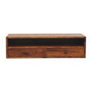 Lunar - 2 Drawer Wall Mounted Media Unit - Brown - R&R Furniture Gallery (Fountain Valley, CA)